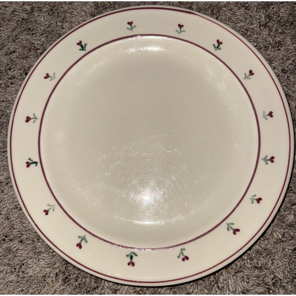 1 Hartstone Pottery Provincial Posy Dinner 11" Plate Red Tulip Heart Flowers USA